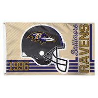Baltimore Ravens / Classic Logo Retro look Flag - Deluxe 3' X 5'