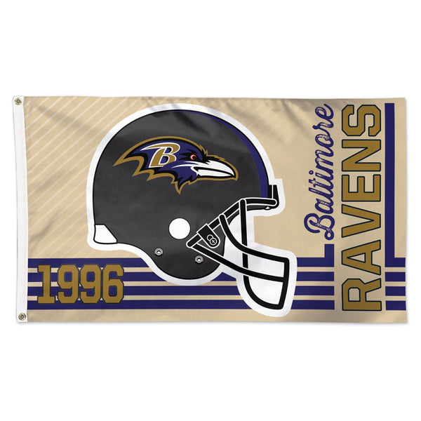 Baltimore Ravens / Classic Logo Retro look Flag - Deluxe 3' X 5'