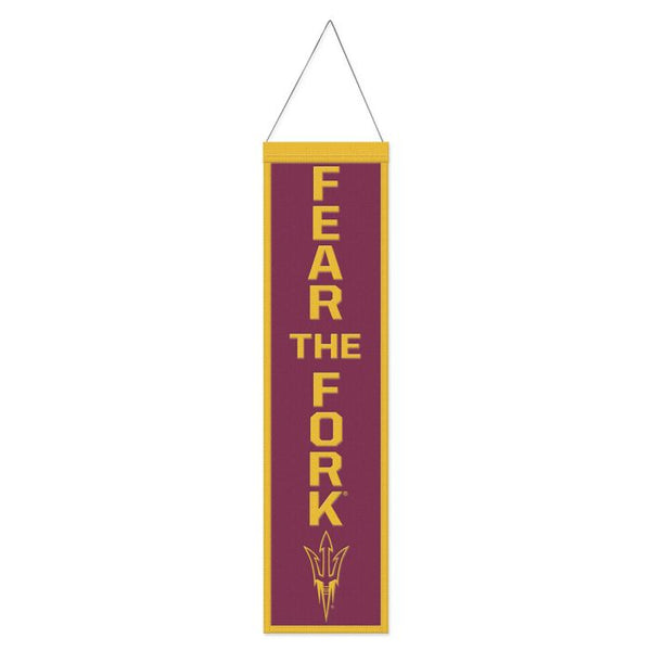 Wholesale-Arizona State Sun Devils SLOGAN Wool Banner 8" x 32"