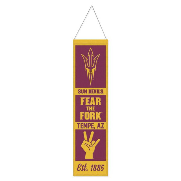 Wholesale-Arizona State Sun Devils ESTABLISHED Wool Banner 8" x 32"