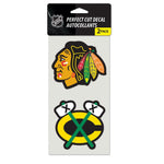 Chicago Blackhawks Perfect Cut Decal set of two 4"x4"