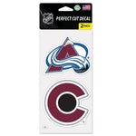 Colorado Avalanche Perfect Cut Decal Set of Two 4"x4"