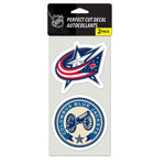 Columbus Blue Jackets Perfect Cut Decal set of two 4"x4"