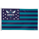 Charlotte Hornets / Stars and Stripes NBA Flag - Deluxe 3' X 5'