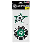 Dallas Stars Perfect Cut Decal set of two 4"x4"