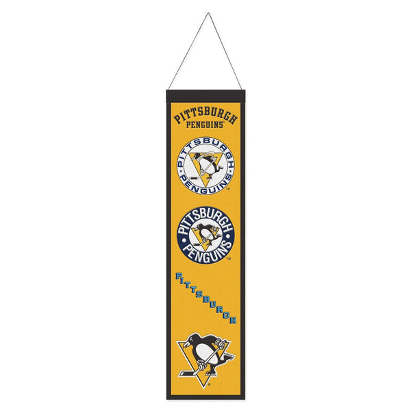 Pittsburgh Penguins EVOLUTION Wool Banner 8" x 32"