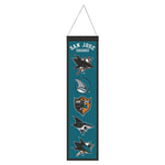 San Jose Sharks Wool Banner 8" x 32"