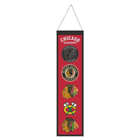 Chicago Blackhawks Wool Banner 8" x 32"