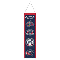 Columbus Blue Jackets Wool Banner 8" x 32"