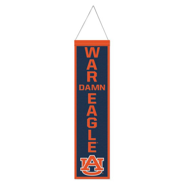 Wholesale-Auburn Tigers SLOGAN Wool Banner 8" x 32"