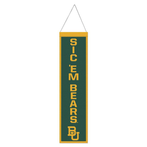 Wholesale-Baylor Bears SLOGAN Wool Banner 8" x 32"