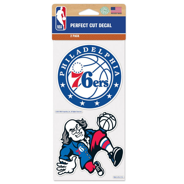 Philadelphia 76ers Perfect Cut Decal set of two 4"x4"