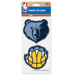 Memphis Grizzlies Perfect Cut Decal Set of Two 4"x4"