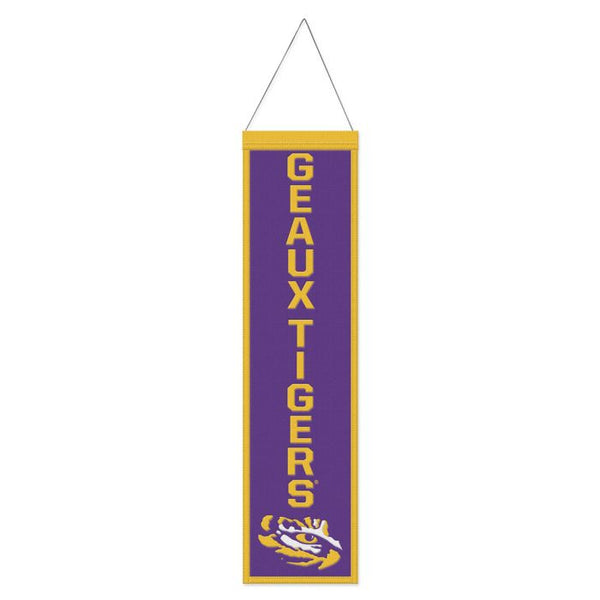 Wholesale-LSU Tigers SLOGAN Wool Banner 8" x 32"