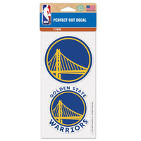 Golden State Warriors Perfect Cut Decal Set of two 4"x4"