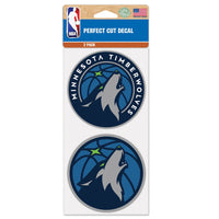 Minnesota Timberwolves Perfect Cut Decal set of two 4"x4"
