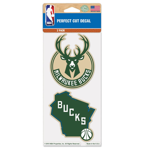 Milwaukee Bucks Perfect Cut Decal set of two 4"x4"