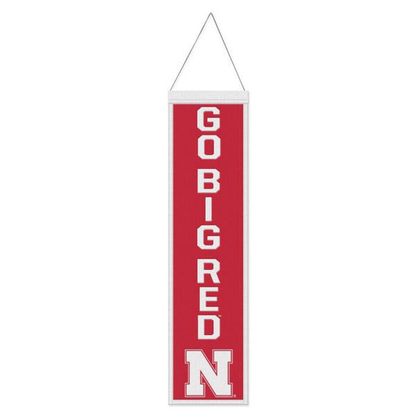 Wholesale-Nebraska Cornhuskers SLOGAN Wool Banner 8" x 32"