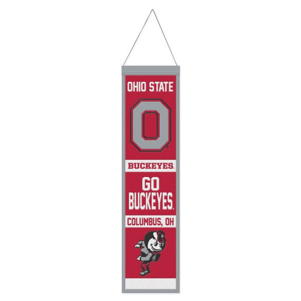 Wholesale-Ohio State Buckeyes EVOLUTION Wool Banner 8" x 32"