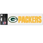 Green Bay Packers Wordmark Design Perfect Cut Decals 3" x 10"