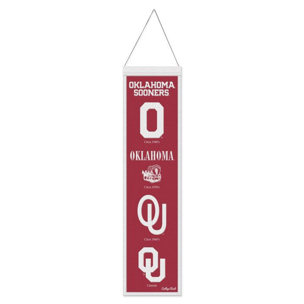 Wholesale-Oklahoma Sooners / Vintage Collegiate Evolution Wool Banner 8" x 32"