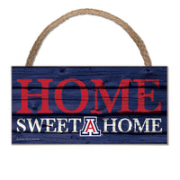 Arizona Wildcats HOME SWEET HOME Wood Sign w/Rope 5" x 10"