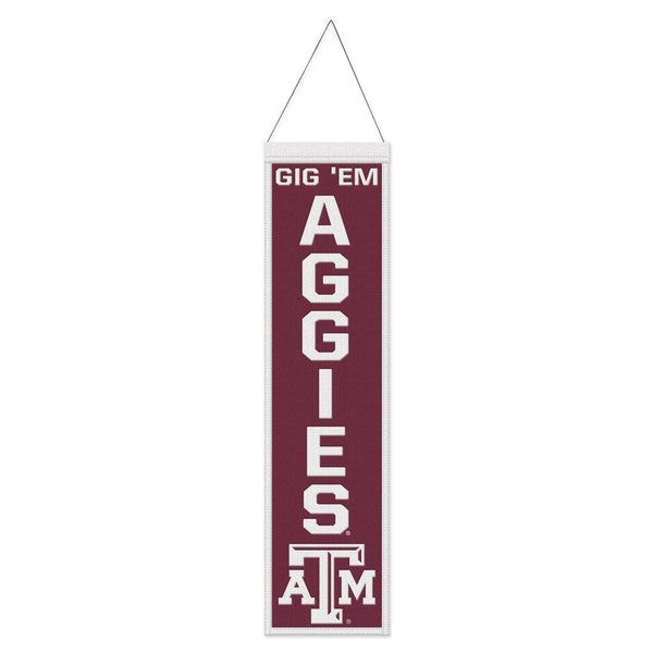 Texas A&M Aggies SLOGAN Wool Banner 8" x 32"