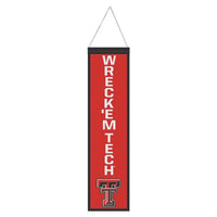 Wholesale-Texas Tech Red Raiders SLOGAN Wool Banner 8" x 32"