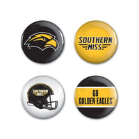 Wholesale-Southern Miss Golden Eagles Button 4 Pack 1 1/4" Rnd