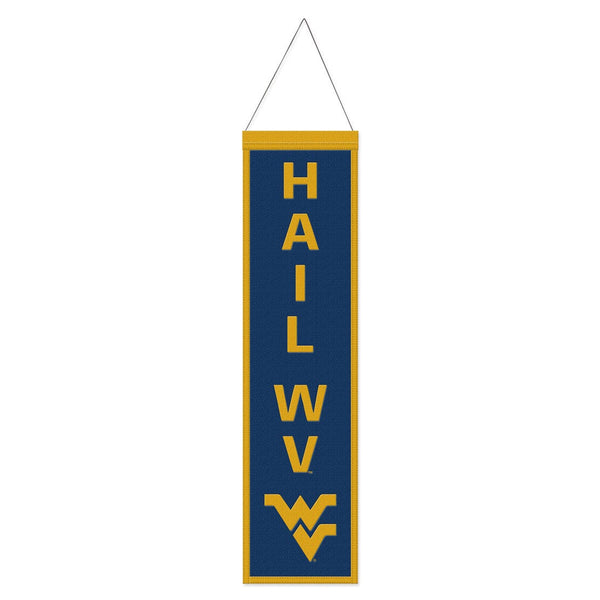 West Virginia Mountaineers SLOGAN Wool Banner 8" x 32"