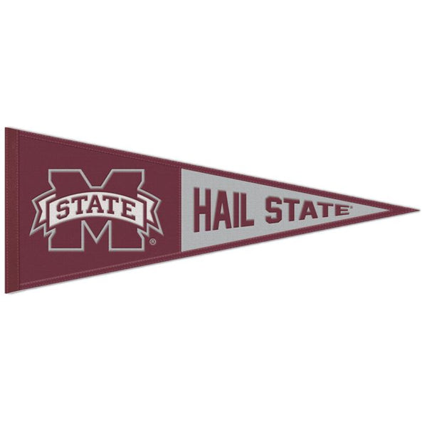 Wholesale-Mississippi State Bulldogs SLOGAN Wool Pennant 13" x 32"