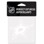 Dallas Stars Perfect Cut White Decal 4" x 4"