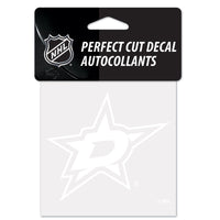 Dallas Stars Perfect Cut White Decal 4" x 4"