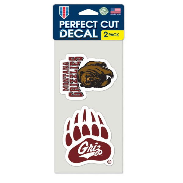 Wholesale-Montana Grizzlies Perfect Cut Decal set of two 4"x4"