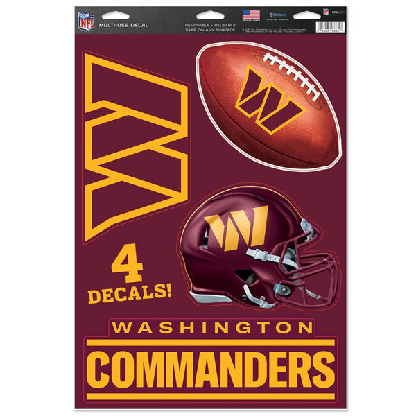 Washington Commanders Multi-Use Decal 11" x 17"