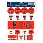 Wholesale-Texas Tech Red Raiders Vinyl Sticker Sheet 5" x 7"