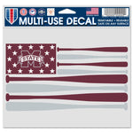 Wholesale-Mississippi State Bulldogs BASEBALL BATS Multi-Use Decal -Clear Bckrgd 5" x 6"