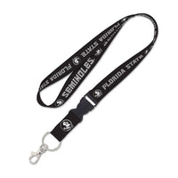 Wholesale-Florida State Seminoles BLACKOUT Lanyard w/detachable buckle 1"