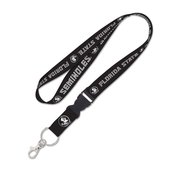 Wholesale-Florida State Seminoles BLACKOUT Lanyard w/detachable buckle 1"