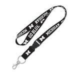 Michigan Wolverines BLACKOUT Lanyard w/detachable buckle 1"