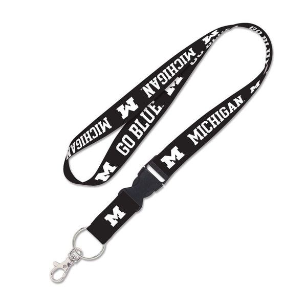 Michigan Wolverines BLACKOUT Lanyard w/detachable buckle 1"