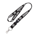 Texas A&M Aggies BLACKOUT Lanyard w/detachable buckle 1"