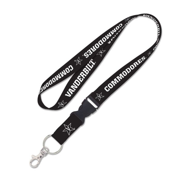 Wholesale-Vanderbilt Commodores BLACKOUT Lanyard w/detachable buckle 1"