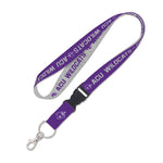 Wholesale-Abilene Christian Wildcats HEATHERED Lanyard w/detachable buckle 1"