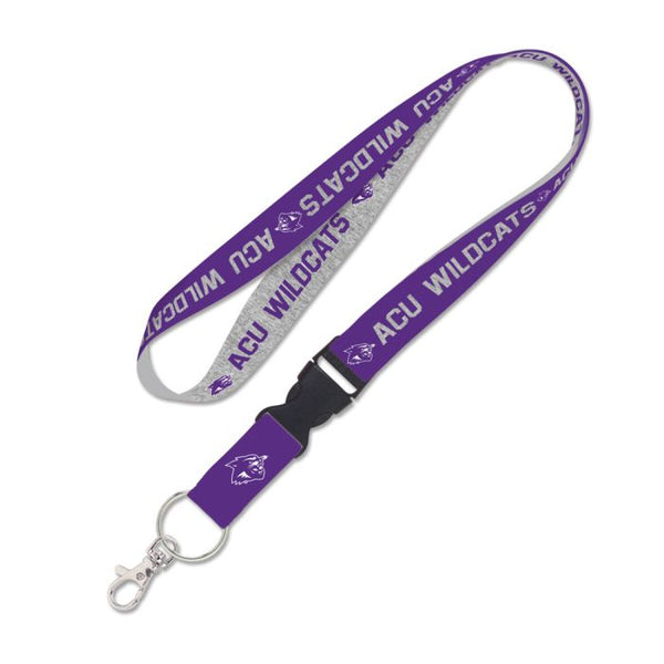 Wholesale-Abilene Christian Wildcats HEATHERED Lanyard w/detachable buckle 1"