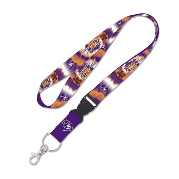 Wholesale-Evansville Purple Aces TIE DYE Lanyard w/detachable buckle 1"