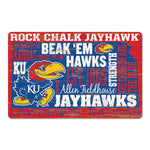 Kansas Jayhawks WORDAGE Wood Sign 11" x 17" 1/4" thick