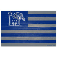 Memphis Tigers AMERICANA Wood Sign 11" x 17" 1/4" thick