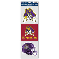 Wholesale-East Carolina Pirates Fan Decals 3.75" x 12"