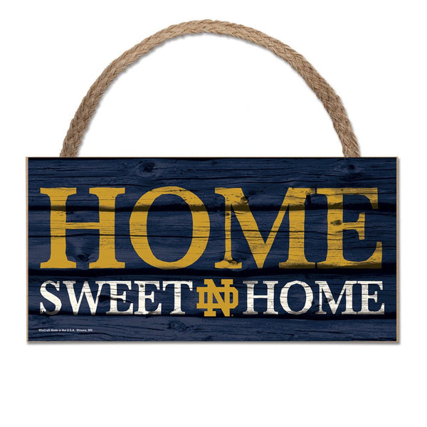 Notre Dame Fighting Irish Wood Sign w/Rope 5" x 10"